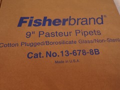 Lot Fisherbrand 9”Pasteur Pipets cotton plugged Borosilicate glass None-Sterile