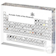 Periodic Table with Real Elements Inside, Acrylic Periodic Table Display with