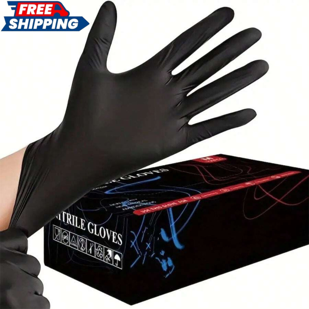 10 Pcs Disposable Nitrile Gloves M-Size Thick Powder Free Gloves for Men & Women