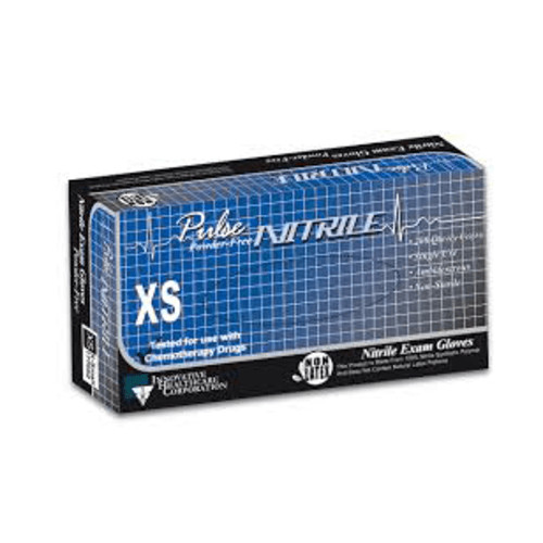 Pulse Nitrile Exam Gloves: X-Small, Non-Sterile, Powder-free, Finely