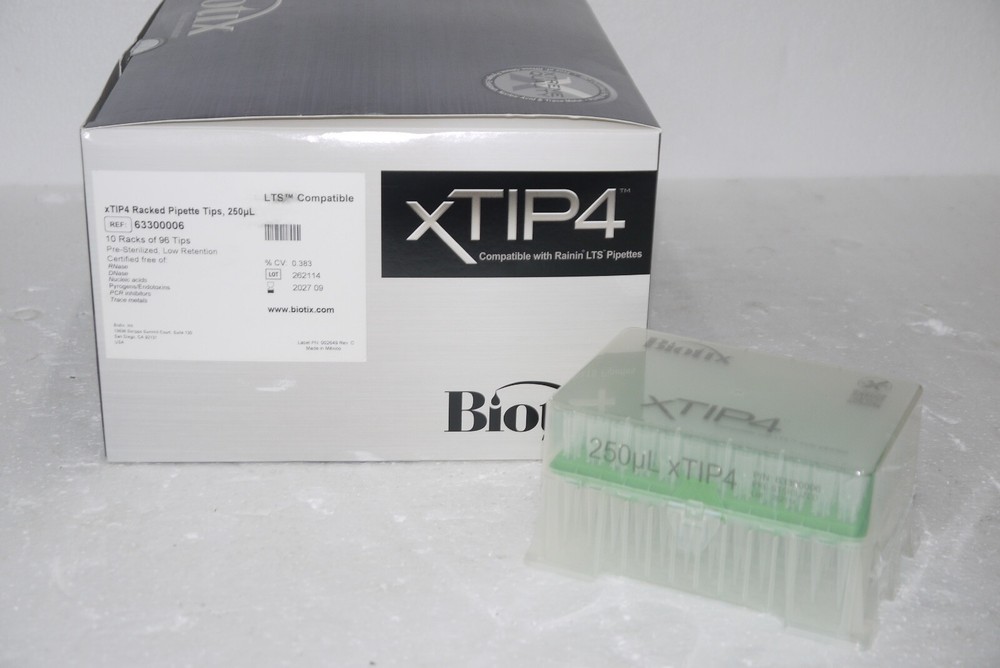 Biotix 63300006 250 uL Racked Low Retention Pipette Tips EXP 09-2027 960 pcs New