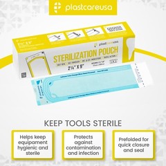 200 2.25″ x 9″ Dental Sterilization Sterilizer Autoclave Bags Pouches Instrument