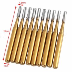 10Pcs Dental Tungsten Carbide Burs Crown Cutter Cutting Transmetal FG 1957