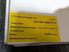 ASP-MB-1000R-FS-9 LTS Filtered Sterile Pipette Tips / 1000ul / Sealed Box of 960