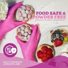 Fuchsia Pink Nitrile Gloves – 4 Mil Disposable, Latex & Powder Free, Chemical Re