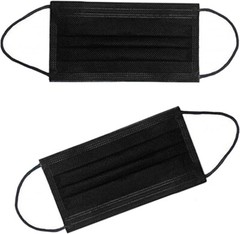 50/100 Pcs Black Disposable Face Cover 3-Ply Filter Breathable Earloop Masks