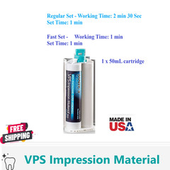 MEDIUM BODY FAST SET VPS Dental Impression Material FAST Set 50ML Cartridges PVS