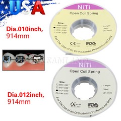 Dental Orthodontic Niti Open Coil Spring Spool .010/012 Inch 914mm