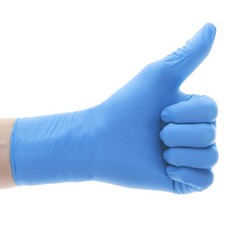 House Brand Dentistry 119132 Nitrile Exam Gloves PF Textured Blue 100/Bx Medium