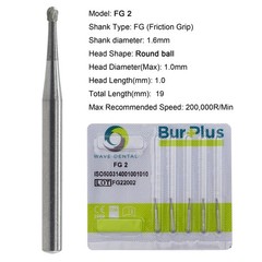 Wave Dental Round Burs Carbide Surgical FG SURG 25mm High Speed 19mm FG 6 4 8 2
