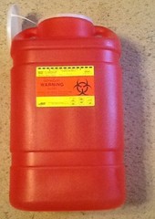 One BD Disposable Sharps Collector Extra Large 5 Gallon 305491 Red
