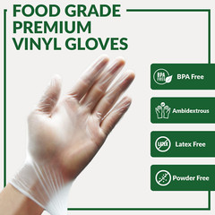Gorilla Supply Disposable Vinyl Gloves Powder Free Extra Large 100 Count