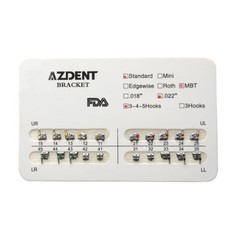10X Dental Orthodontics Metal Bracket Braces Standard MBT Slot022 Hooks 345