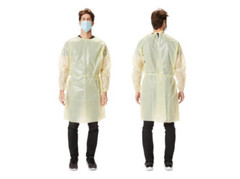 100 Count McKesson Yellow Isolation Gowns Elastic Cuff GSM 30 Size Large Exp2023