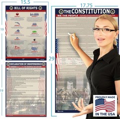 American Founding documents LARGE Laminated 3 pack: Constitution with all am…