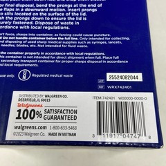 Walgreens Sharps Container Red 1 Qt Biohazard Needle Disposal