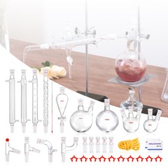 VEVOR Lab Glassware Distillation Kit 1000ml 3.3 Boro 32 pcs Glassware Equipment
