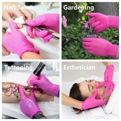 Fuchsia Nitrile Disposable Gloves 20/100PCS 3-mil Powder & Latex Free Household