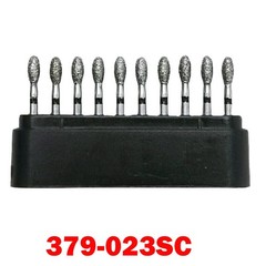20Pcs Dental Diamond Bur FG Egg Football 379/023SC Super Coarse High Speed Black