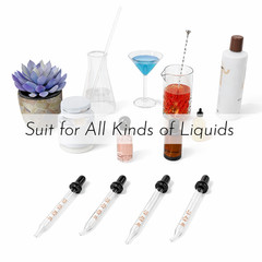 4 Pcs Glass Eye Dropper Round Tip Measured Medicine Droppers Calibrated 1 ml