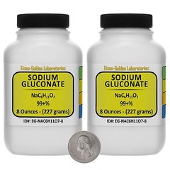 Sodium Gluconate [NaC6H11O7] 99+% USP Grade Powder 1 Lb in Two Bottles USA