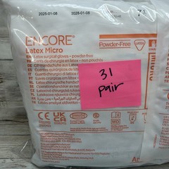 ENCORE Latex MICRO Surgical Gloves Sterile *31 Pair* Size: 7.5 *Exp: 01/28*