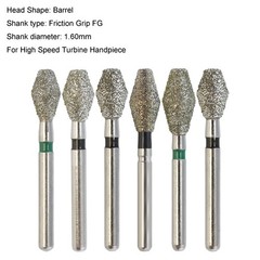 Dental Diamond Burs FG Round End Taper Football Barrel Pear Coarse Fine 856 379