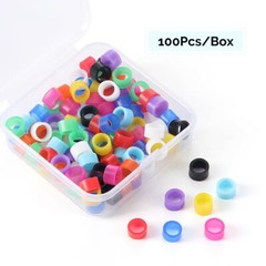 100Pcs/Box Dental Multi-Color Code Rings Bands Universal Silicone Instrument L/S