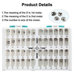 48pcs Dental Kids Adult Crown Stainless Steel Primary Molar Crowns Pediatric