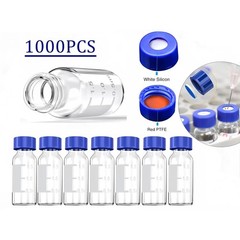 1000Pcs 2ml Autosampler Vial Glass Sample vials Lab Vial HPLC GC w/ Screw Caps