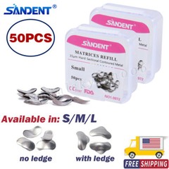 Dental Metal Matrices Matrix Band Sectional Contoured Refill Box S/M/L USA