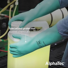 Ansell Alphatec Solvex 37-175 Flocked Chemical-Resistant Gloves For Cleaning