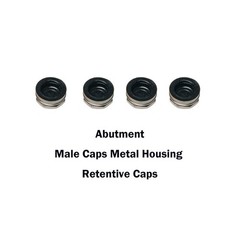 Dental Overdenture Locator Implant Abutment Retention Caps Male Cap Inserts Set