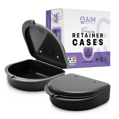 2PK Retainer Case, Denture Storage Box, Mouthguard Container,Dental Aligner Case