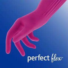 Playtex Medium Living Fuchsia Pink and Navy Latex/Neoprene/Nitrile Gloves 4-Pai