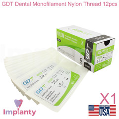 GDT Dental Mon0fiIament Nylon Thread 12pcs Blue SteriIe Individual Packs 75cm