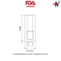 1pcs DSl Straight Plastic Abutment Castable Cobalt Chrome Base Dental Lab
