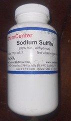 Sodium Sulfite, Anhydrous, Reagent, 99% min., 1lb.