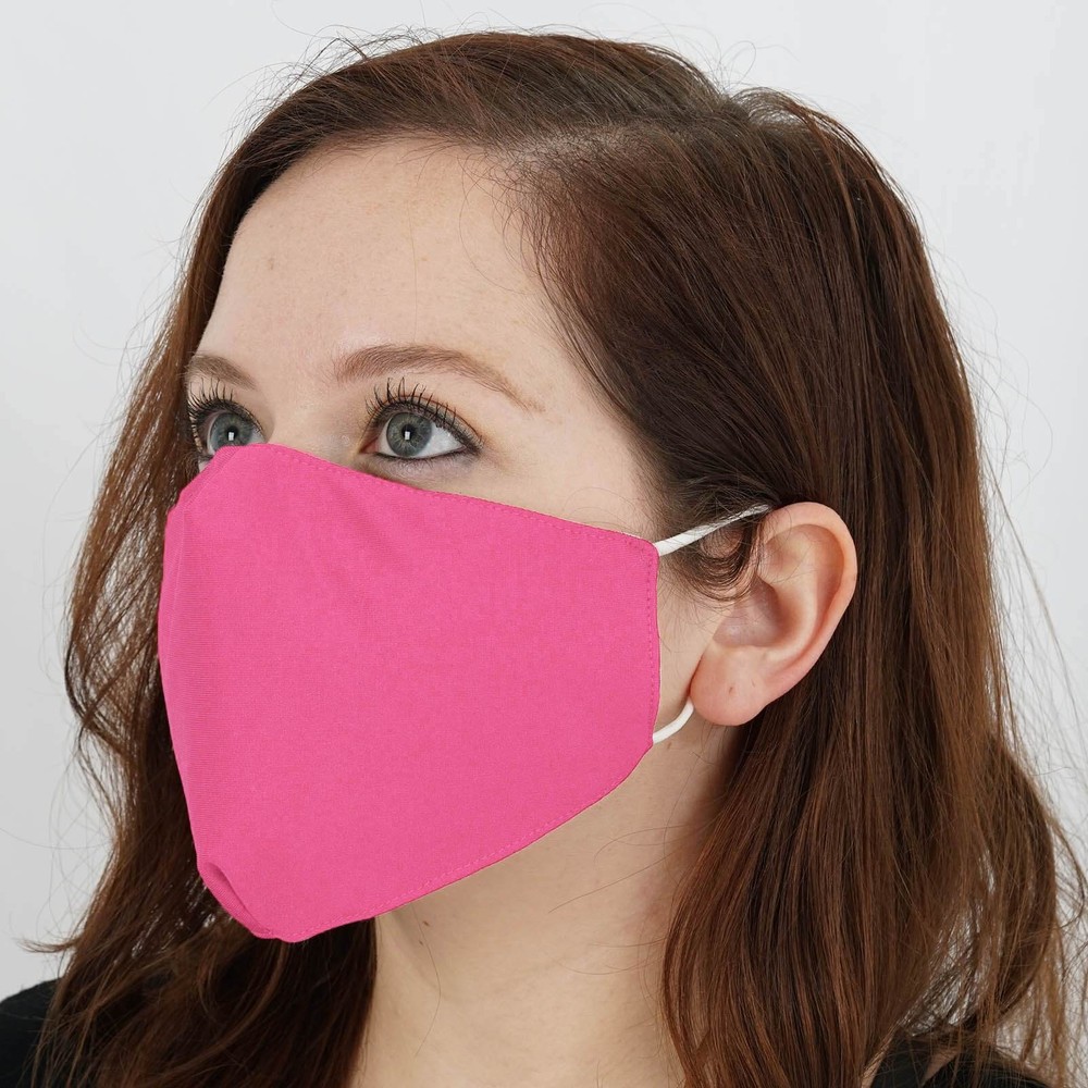 5 FUCHSIA 2-Layer Cotton Face Masks Washable Protective Covers Protection Gear