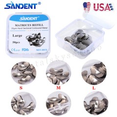 Dental Metal Matrices Matrix Band Sectional Contoured Refill Box S/M/L USA