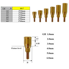 5Pcs Megagen Blue diamond Fit Analog Impression Open Tray Healing abutment RC NC