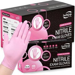 Pink Nitrile Gloves 3-mil Industrial Gloves Disposable Latex Free Cleaning