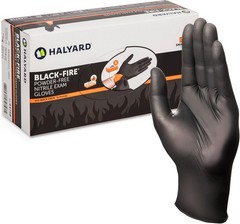 Professional-Grade Black/Orange Nitrile Exam Gloves – 9.5” with Breach Detection