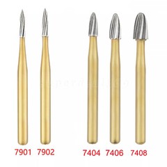 Dental Bur Trimming & Finishing Gold Carbide Burs FG 7901 /7902 /7406 /7408 st