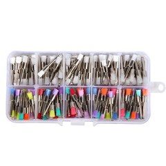 200 Pcs Dental White&Colorful Nylon Latch Flat Polishing Polisher Prophy Brushes
