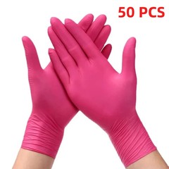 Fuchsia Nitrile Disposable Gloves 20/50/100PCS Pink Latex Free Cleaning