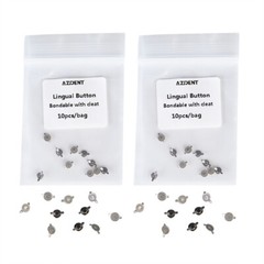 AZDENT Dental Orthodontic Lingual Buttons Bondable Round Rectangular Mesh Base
