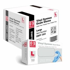 Basic 10-2000PCS Blue Vinyl Exam Gloves L-SIZE