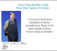 Dual X-Ray Apron Cling Shield Lead-Lined Adult Pano No Collar 3mm Medical Dental
