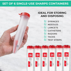 Sharps-Shuttle – Single Use Travel Sharps Container for Needles Syringes – Porta